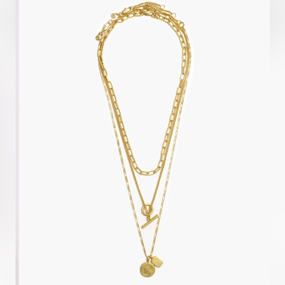 NWT Madewell Toggle Chain Necklace Set - Picture 2 of 6